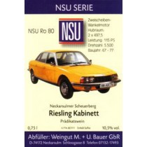 NSU Ro 80 1968: 2018 Riesling Spätlese - NSU Wein