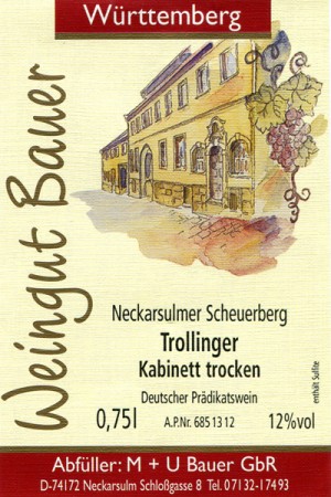 2017 Trollinger Kabinett trocken, 0,75L
